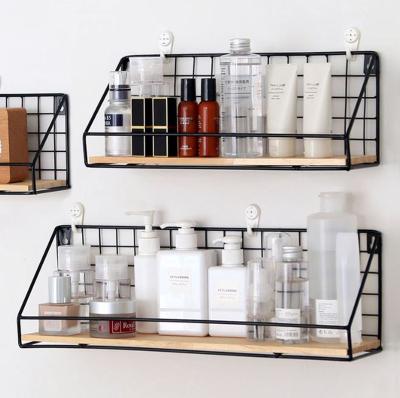 China Wholesale Sustainable Wall Mounted Iron Wire Locker Bathroom Metal Storage Hanging Rack for sale