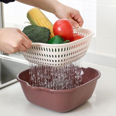 China Sustainable Storage Tools 6Pcs Plastic Kitchen Drain Basket Fruit Vegetable Washing Draining Set for sale