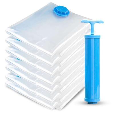 China Contemporary Transparent Reusable Cover Clothes Pack Airtight Seal Saving Foldable Storage Bags for sale