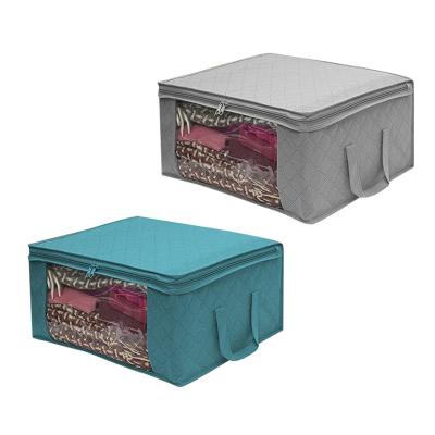 China Wholesale Sustainable Nonwoven Quilt Cover Storage Bag Waterproof Wardrobe Clothes Storage Bin for sale