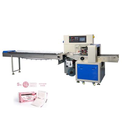 China Food Wholesale Supplier Horizontal Flow Wrapping Machine For Packing Disposable Baby Adult Diapers for sale