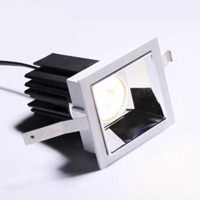 China China Modern Square Dimmable Bathroom Design 10W Indoor Recessed Architectural Anti-glare Aluminum Cob Led Ceiling Downlight for sale