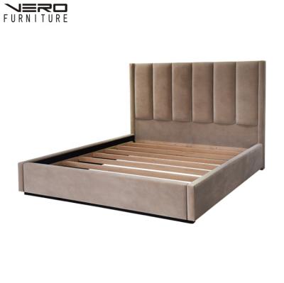 China Hotel Bedroom Furniture King Queen Size Hotel Bed Fabric Upholstered Headboard for sale