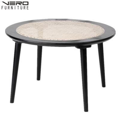 China Quality modern strong restaurant rattan wood coffee table for sale