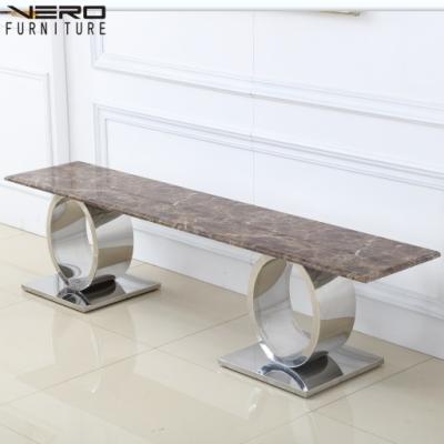 China Modern Design Modern Rectangle Marble Top With Silver Stainless Steel Living Room TV Stand for sale