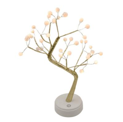 China Eco-friendly Christmas Party Decoration Festival Materials 45cm Silver White Copper Wire Tree Lights Fashionable Led Table Lamp for sale