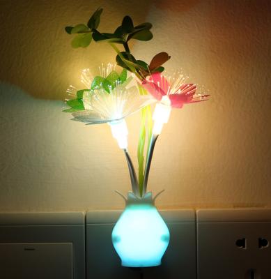 China Eco-Friendly Sensor Flower Night Lights Color Changing Mushroom Plug In Wall Light Sensor Control Night Light for sale