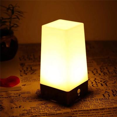 China Retro Eco-friendly Portable Wireless Battery Operated Led Motion Sensor Night Light Lamps for Hallway, Bedroom, Kitchen Tables for sale