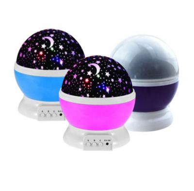 China Creative Eco-friendly 3D Moon And Star Projection Lamp Rotating LED Projector Night Light for sale