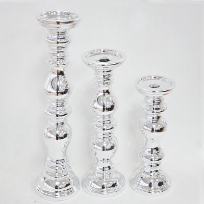 China Home Decoration Modern Ceramic Candle Holder Supplier Antique Silver Holder for sale