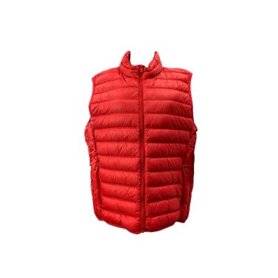 China Women Jackets Breathable Red Autumn Winter Down Vest Jackets Coats Sleeveless Woven Nylon Fabric for sale