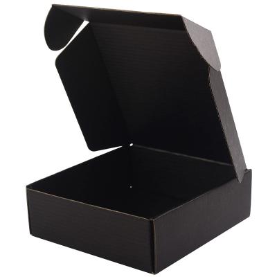 China Recycled Materials Wholesale Custom Logo Clothing Foldable Kraft Mailer Shipping Carton Packaging Boxes Black Boxes For Packiging for sale