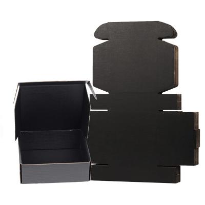 China Recycled Materials Customized Logo Box Paper Boxes Matte Black Shipping Corrugated Kraft Wig Clothes Hat Paper Ad Box for sale