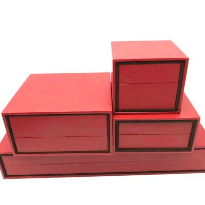 China Logo Design Wholesale Personalized Paper Disposable Custom Box Gift Box Red Jewelry Packaging Box for sale