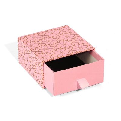 China Disposable Custom Design Eco Friendly Printed Drawer Type Portable Jewelry Packaging Box Gift Box for sale