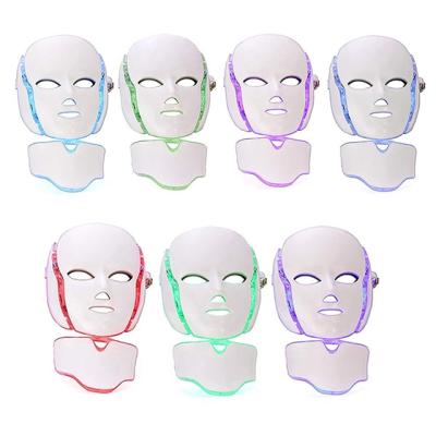 China Manufacturer Wholesale 7 Colors Skin Care Rejuvenation PDT Photon Light Therapy Machine LED Face Mask Blood Vessel Removal With Neck for sale