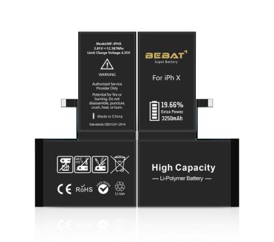 China 3250mAh Rechargeable Cell Phone High Capacity Battery Mobile Phone OEM ODM For iPhone X Batteries for sale