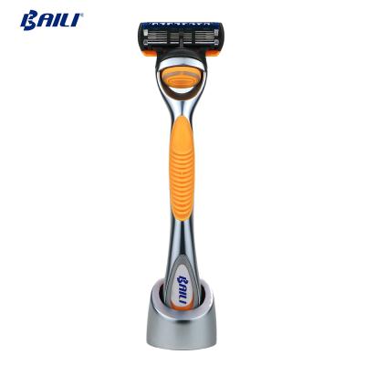 China Five Blade Shaving Man Razor Premium System Razor Club 5 Blades Shaving Razor for sale