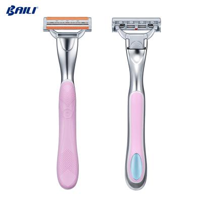 China Triple Blade Sex Pink Bikini Hair Remover Trimmer Shaver Razor For Lady for sale