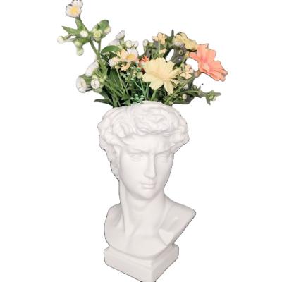 China Home Storage Box Pen Holder European Style Decoration David Head Sculpture Model Wedding Europe Resin Vase Decoration Makeup Brush for sale