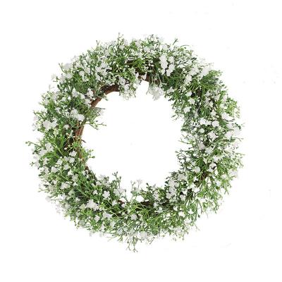 China Christmas home style rattan decoration Nordic luxury wreath baby's INS breath branches and star garland living room lintel simulation for sale