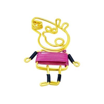 China China gift party supplies colored George DIY handmade aluminum wire and aluminum wire pig page creative main chain pendant for sale