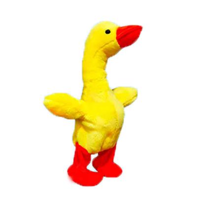 China Electric Movable Decoration Neck Duck Plush Toy, Yellow Duck Can Learn To Speak And Sing USB Charging Recording for sale