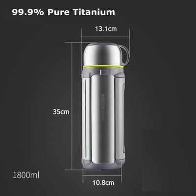 China PORTABLE pure titanium household capacity travel pot vehicle-mounted ultra light thermos bottle outdoor large 1.8L for sale