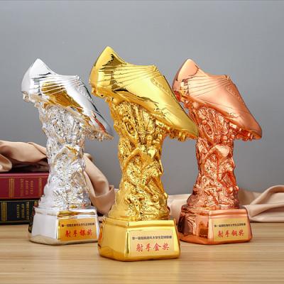 China Non-profit organizations factory football sports award soccer trophy / wholesale resin customized trophy cup for sale