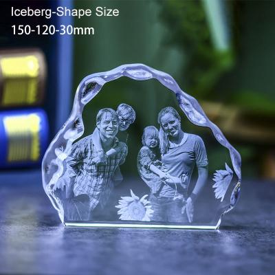 China Europe Decor Crystal Glass Iceberg Shape Table Creative Home Picture Frame White Color Photos Available for sale