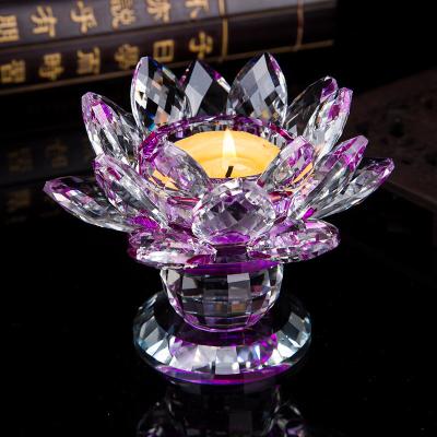 China Home Decoration Crystal Lotus Candle Holders Home Goods Crystal Candle Holder Home Goods Crystal Candle Holder for sale