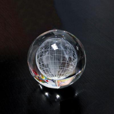 China Europe Crystal K9 Glass Push-Mon Push-Mon 3D Ball Earth Ball Custom Crystal Laser Engraving Crystal Ball for sale