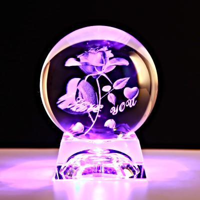 China Cheap Europe Wholesale K9 White Crystal Ball Custom High Quality 3d Laser Engraving Crystal Magic Ball Light With Led Base for sale