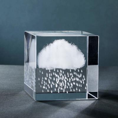 China Europe Factory Wholesale Custom Decorate Gifts For Lover Keepsake K9 Crystal Glass Cloud Cube For for sale