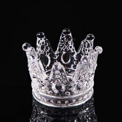 China Europe Crystal Glass Ashtray Cigarette Pocket Glass Ashtray/Multi-Use Crown Shaped Ashtray For Desktop Decoration for sale