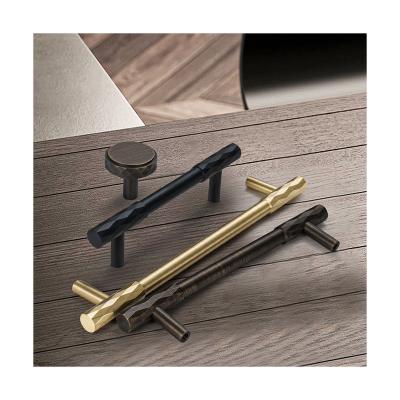 China Contemporary SAILANKA Modern Brass Cabinet T Bar Bedroom Drawer Wardrobe Handles for Furniture Factory 96mm Handle for sale