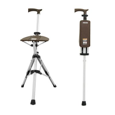 China High Quality Aluminum Alloy Aluminum Alloy Walking Stick With Seat Crutch Adjustable Elderly Chair With Stool for sale