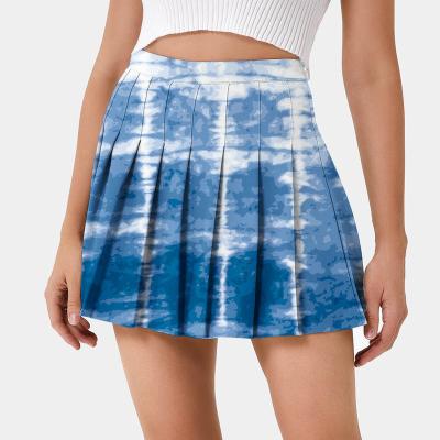 China Sets Mega Tennis Clothes Tie Dye Skirt Pleated Pleats Lu Female Skirts Sexy High Waisted Jogging Casual Short Wear Golf Sport Skirts for sale