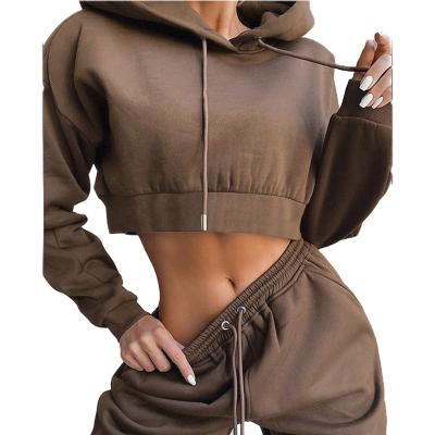 China Breathable Women Casual Design Set Two Piece Pants Sets Hooded Top And Gaiters Suit for sale