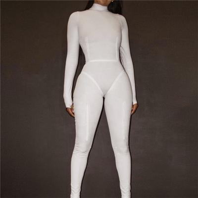 China High Quality Solid High Quality QUICK DRY Neck Long Sleeve Elegant Turtleneck Jumpsuits Fitness Yoga Gym Overalls Women One Piece for sale