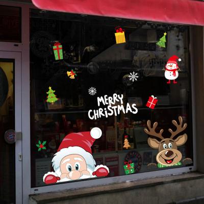 China Window Sticker 4 Sheets Christmas Window Decorations Stained Glass Stickers for sale