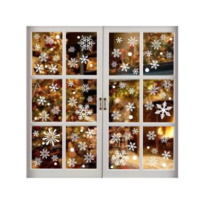 China 2021 New Cartoon Snowflake Christmas Wall Sticker Electrostatic Window Sticker Christmas Window Sticker Living Room for sale