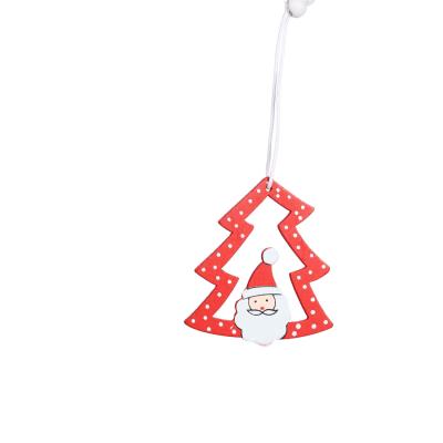 China Christmas Trees Made Of Wooden Pentagon Wood Hanging Decoration Ornaments For Keys for sale