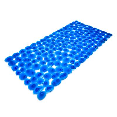 China Viable Clear PVC Foot Massager Bathroom Shower Floor Bath Cover Anti Slip Pebble Bathtub Mat for sale