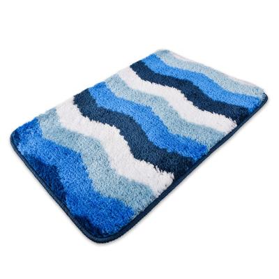 China Sustainable Anti Slip Microfiber Mat Soft Shaggy Bathroom Rug Luxury Bath Mat for sale