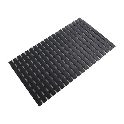 China Viable Non Slip Strip Stripe Shower Mat Fast Drainage Bath Mat With Suction Cups for sale