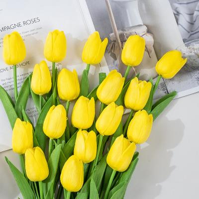 China Wholesale High Quality Artificial Preserved Multicolor Flowers Mini Home Decoration PU Faux Real Touch Fake Tulips Tulip for sale