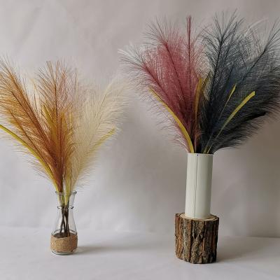 China Wedding Party Event Decoration Wholesale 17 Inch Artificial Pampas Grass - Beige Small Artificial Faux Pampas Grass For Wedding Home Decor for sale