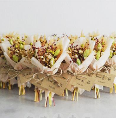 China Cheap Dry Flower Arrangements Touch UKIQUEEN Boho Centerpieces In Natural Wholesale Decor Gifts Wedding Favors Dry Mini Bouquet for sale