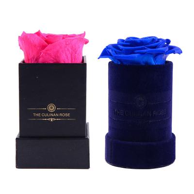 China Romantic Gorgeous High Quality Preserved Flower In Box Arrangement Round Rose In Gift Box Preserved Eternal Lasting Roses Forever for sale